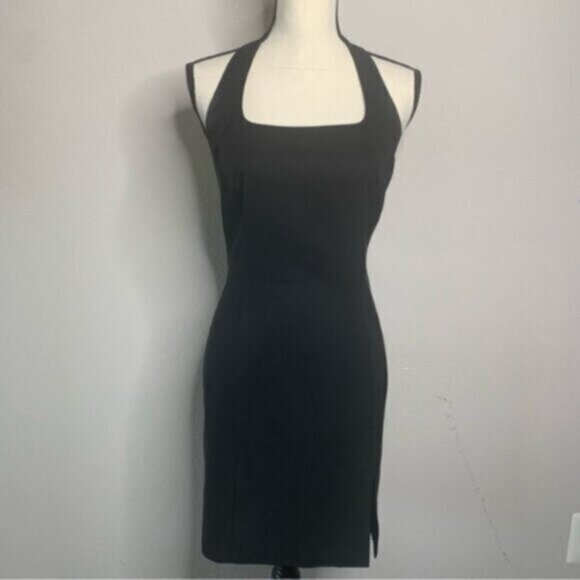 Cache Vintage Black Halter Neck Open Back Mini Dress - Picture 9 of 15